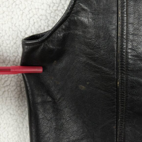 Vintage Harley Davidson Vest Mens Medium Black Leather Eagle AMF Biker - Picture 9 of 10